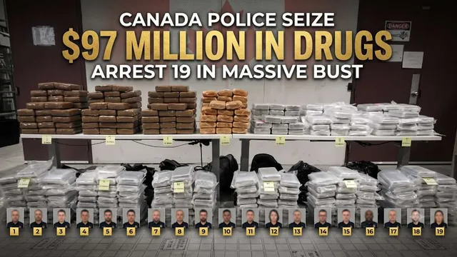 Ontario Police Seize $97 Million in Narcotics, Arrest 19 in Massive Drug Bust